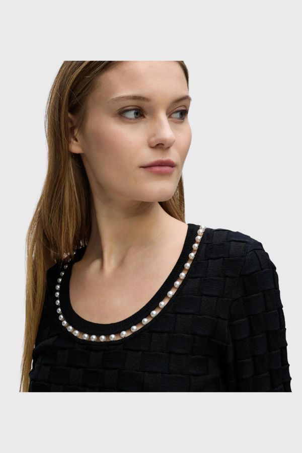 Karl Lagerfeld Pearl Detail Knit Top B3W18022