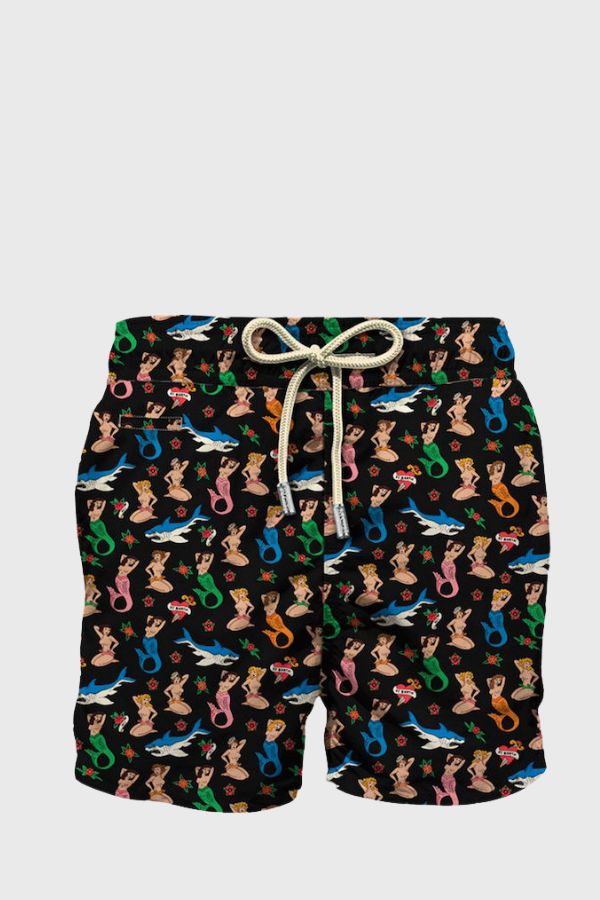 MC2 Saint Barth Lighting Micro Fantasy Swimshort Siren Tattoo LIG0003-08433L