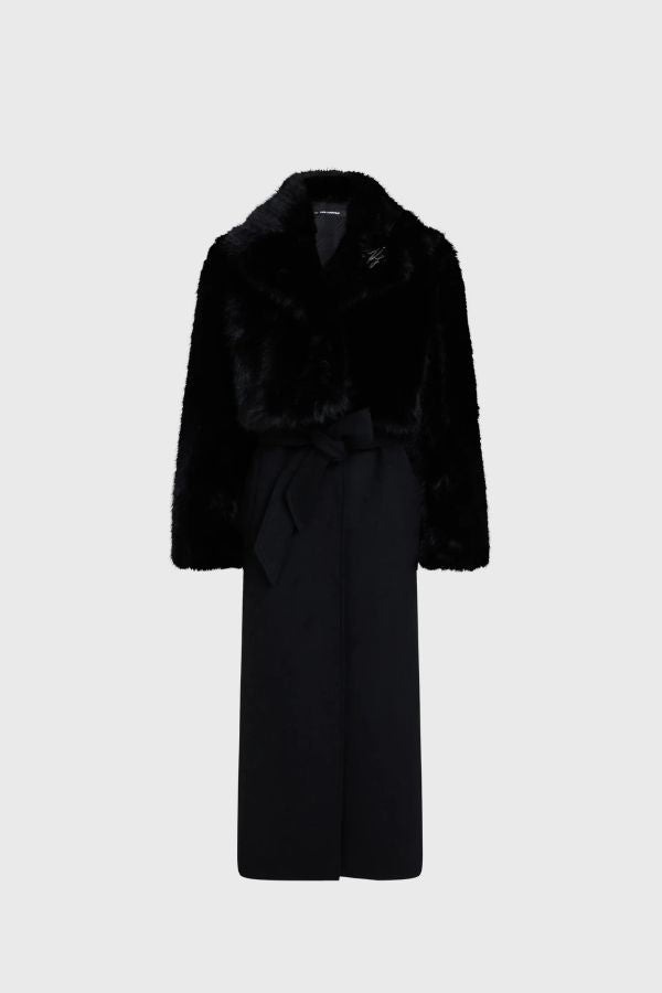 Karl Lagerfeld Faux Fur Detail Coat B4W15006