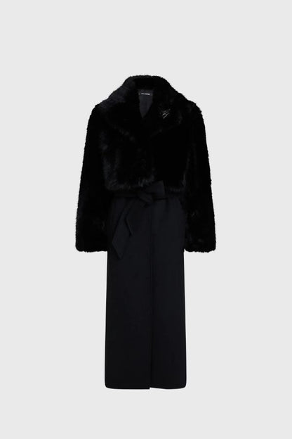 Karl Lagerfeld Faux Fur Detail Coat B4W15006