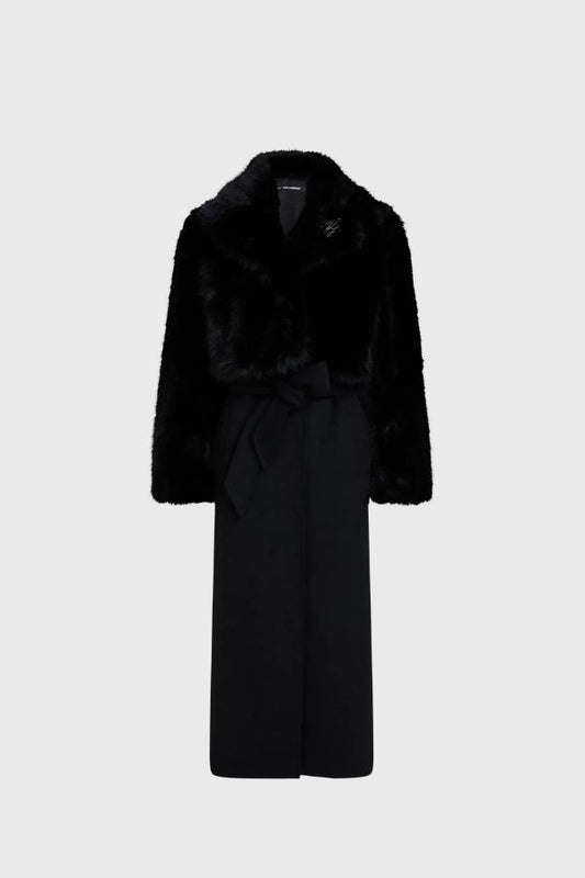 Karl Lagerfeld Faux Fur Detail Coat B4W15006