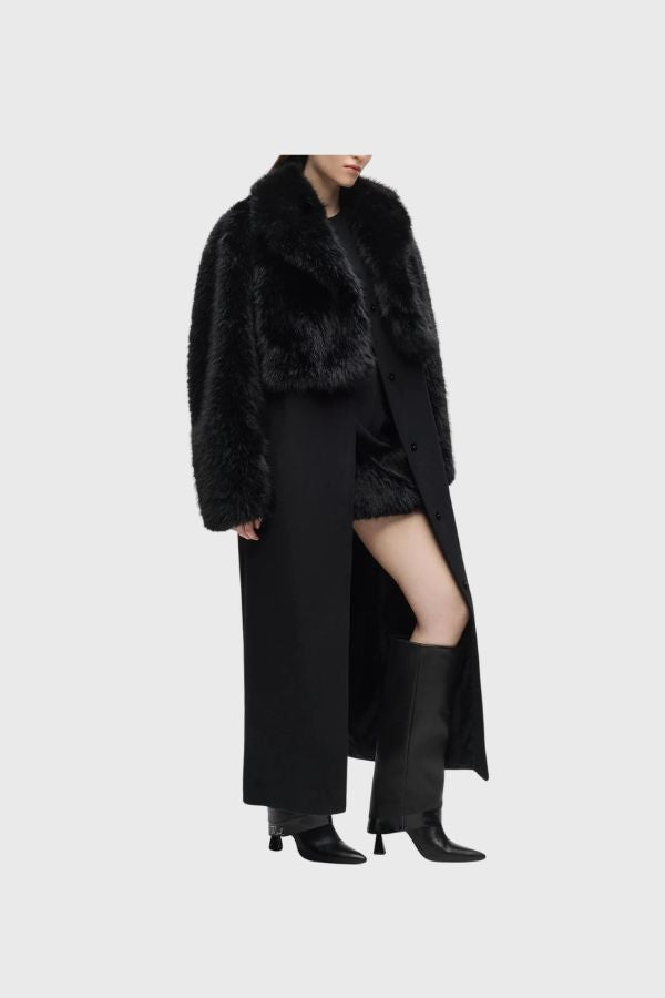 Karl Lagerfeld Faux Fur Detail Coat B4W15006