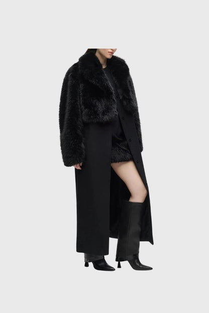 Karl Lagerfeld Faux Fur Detail Coat B4W15006