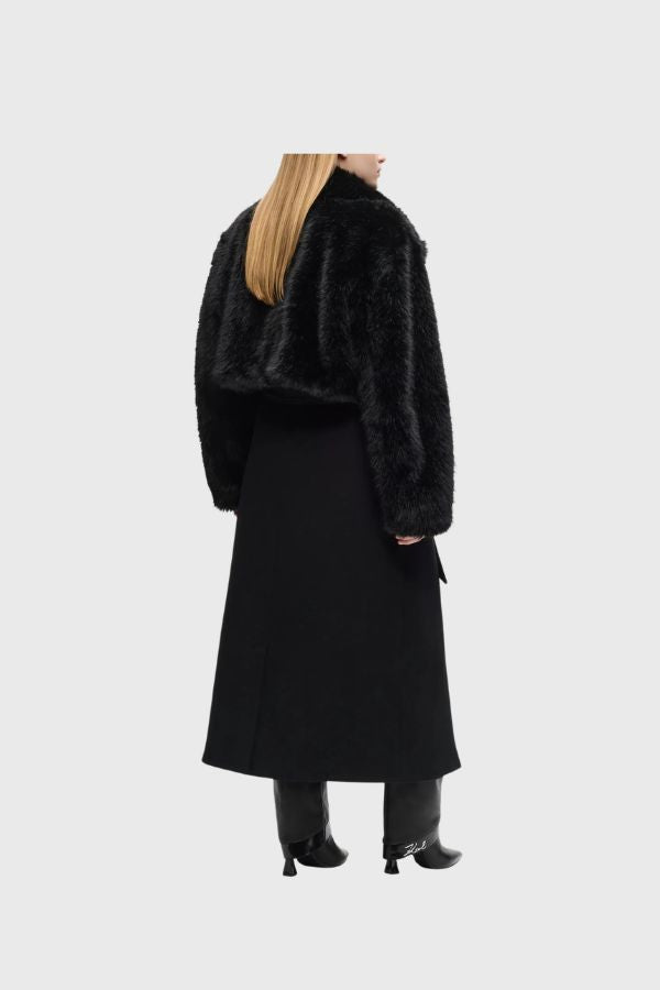 Karl Lagerfeld Faux Fur Detail Coat B4W15006