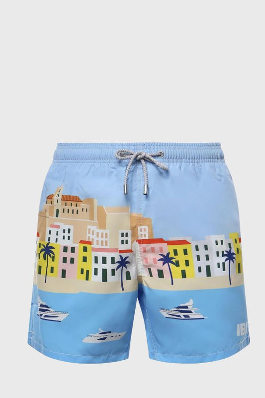 MC2 Saint Barth Gustavia Placed Print Swimshort Ibiza Postcard GUS0009-02281L