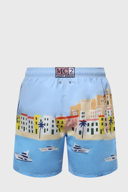 MC2 Saint Barth Gustavia Placed Print Swimshort Ibiza Postcard GUS0009-02281L