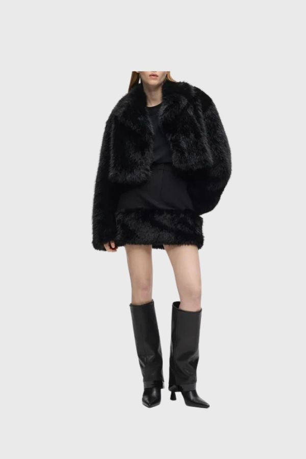 Karl Lagerfeld Faux Fur Detail Coat B4W15006