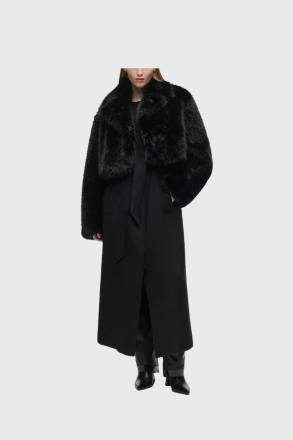 Karl Lagerfeld Faux Fur Detail Coat B4W15006
