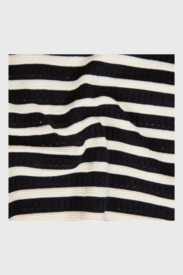 Drykorn Pure Cotton Striped Short-Sleeve T-shirt Derico 424058