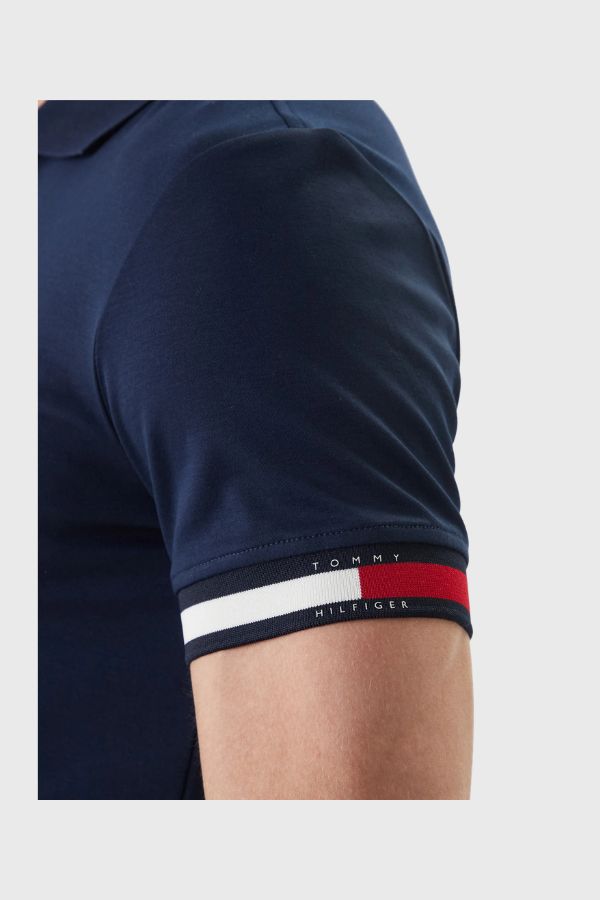 Tommy Hilfiger Rwb Cuff Liquid Cotton Slim Polo MW0MW42743