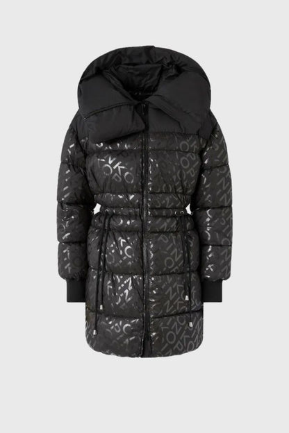 Pinko Technical Canvas Down Jacket With Logo Print 105547 A2PY
