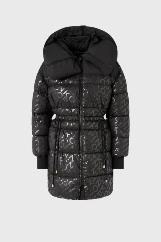 Pinko Technical Canvas Down Jacket With Logo Print 105547 A2PY