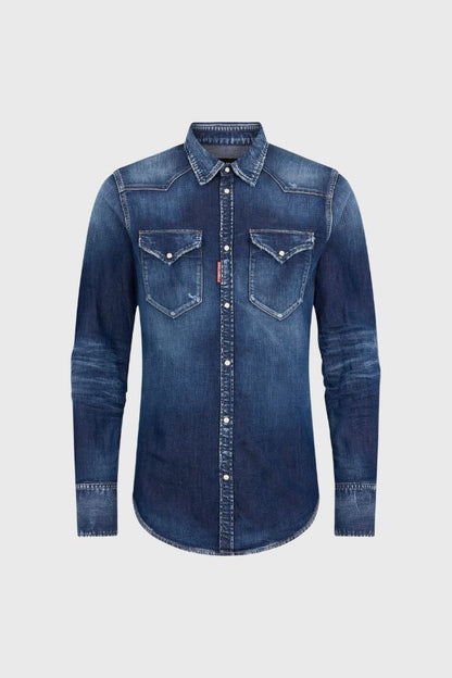 Dsquared2 Perfecto Wash Classic Western Shirt S7DM0986S30341