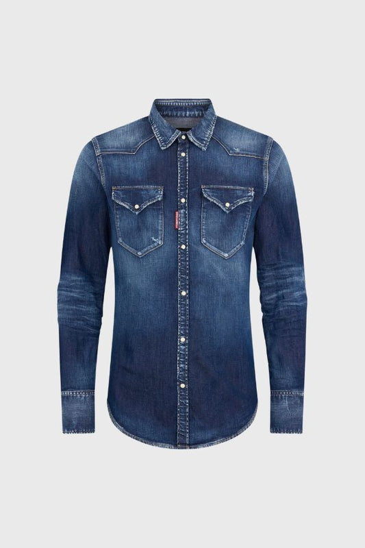 Dsquared2 Perfecto Wash Classic Western Shirt S7DM0986S30341