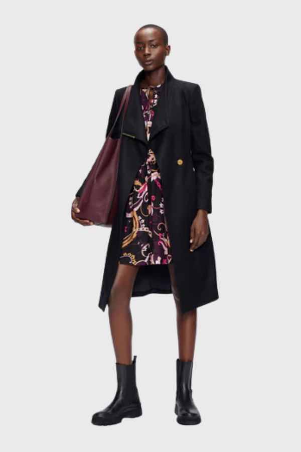 Ted Baker Mid Length Belted Wool Wrap Coat WMO-ROSE