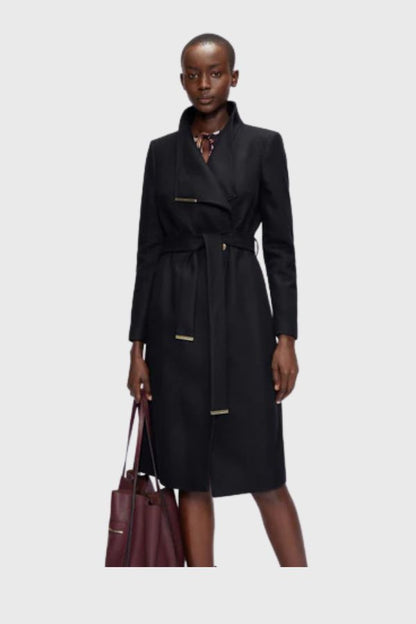 Ted Baker Mid Length Belted Wool Wrap Coat WMO-ROSE