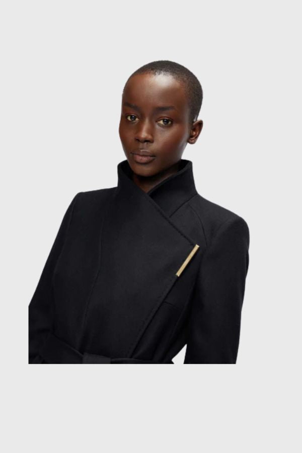 Ted Baker Mid Length Belted Wool Wrap Coat WMO-ROSE