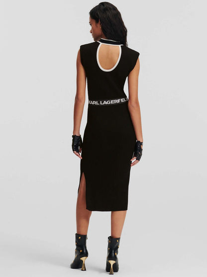 Karl Lagerfeld High Neck Knit Dress 235W1310