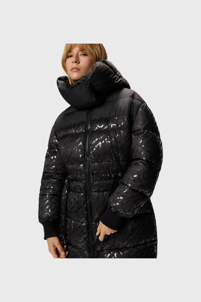 Pinko Technical Canvas Down Jacket With Logo Print 105547 A2PY