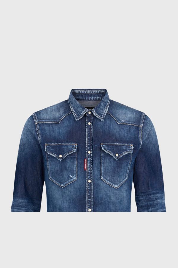 Dsquared2 Perfecto Wash Classic Western Shirt S7DM0986S30341