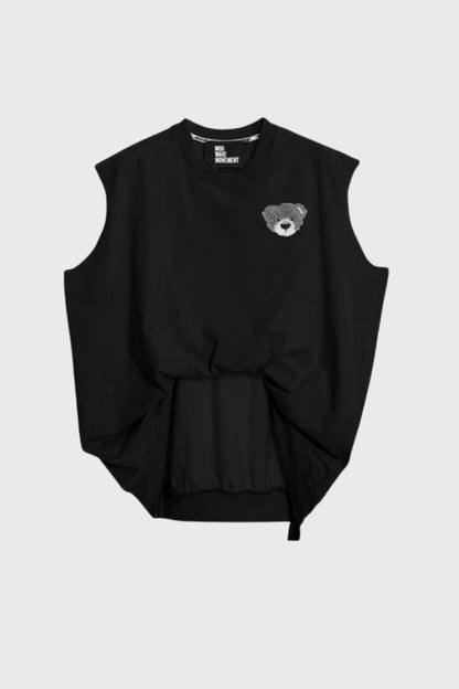 MWM Teddy Bear Flock Patch Oversized Tank Top MW092010436