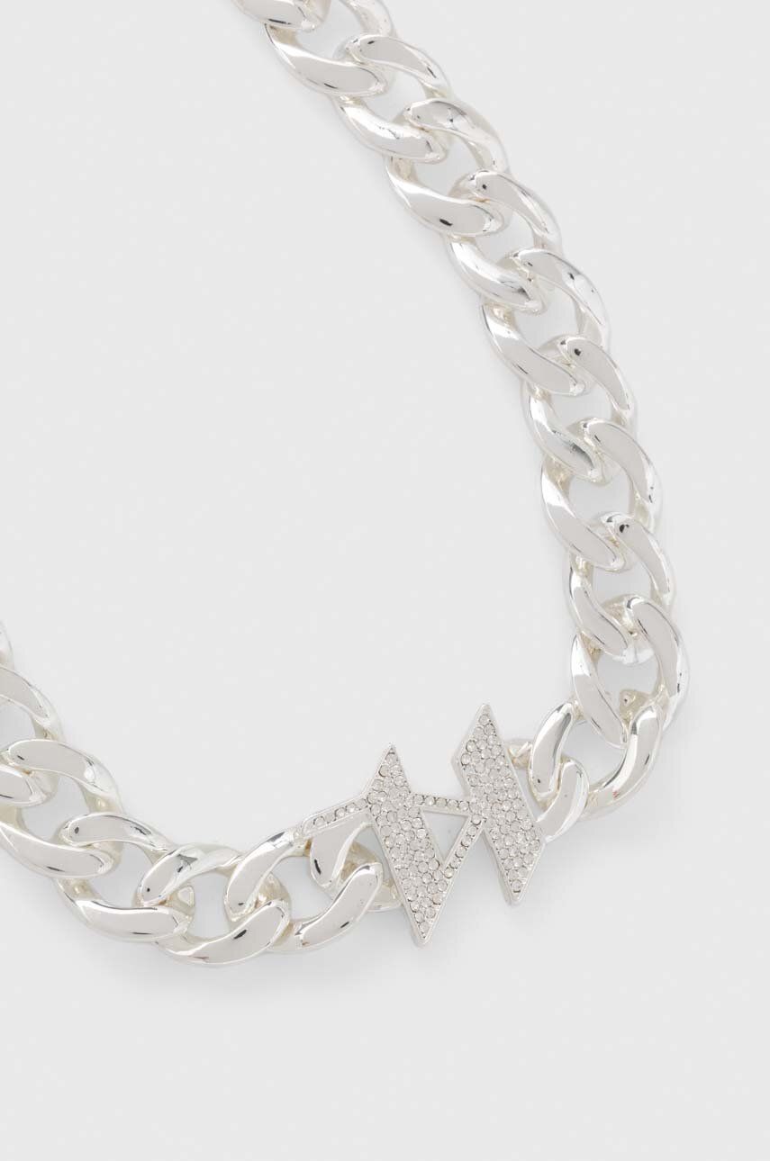 KARL LAGERFELD K/MONOGRAM CHAIN PAVE NECKLACE, Silver Women's Necklace