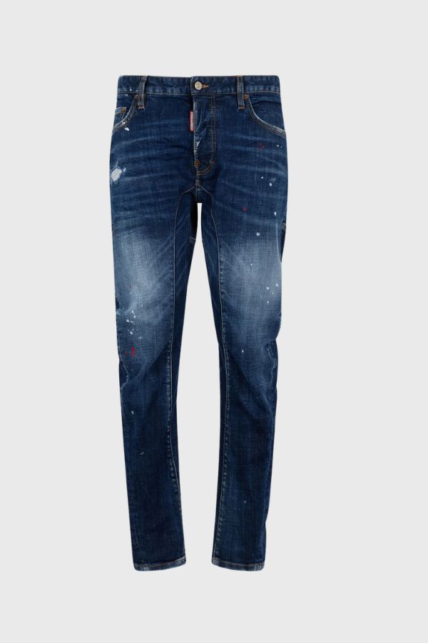 Dsquared2 Medium Red Spot Wash Biker Jeans S74LB1897S30664