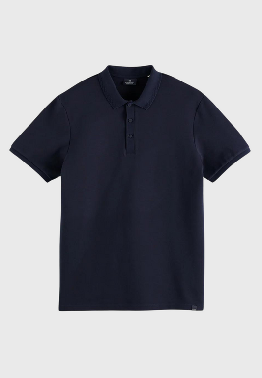 Scotch-Soda Regular fit cotton-blend twill polo shirt