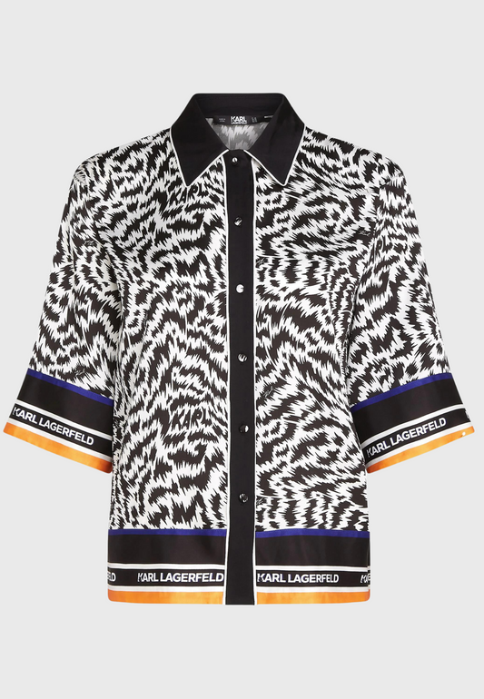 Karl Lagerfeld Zebra-Print PJ Shirt 241W1605