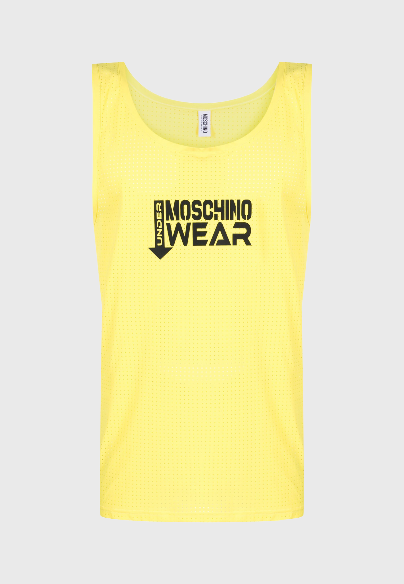 Moschino logo-appliqué mesh tank top A89034407