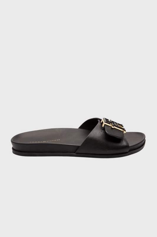 Tommy Hilfiger Th Hardware Leather Flat Sandal FW0FW07940