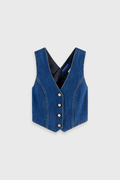 Scotch & Soda Fitted Denim Waistcoat 180228