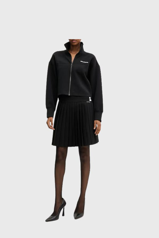 Karl Lagerfeld Elongated Logo Zip Up Shirt A3W20017
