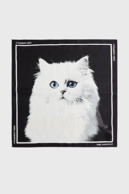 Karl Lagerfeld Ikon Choupette Silk Scarf  B1W33034