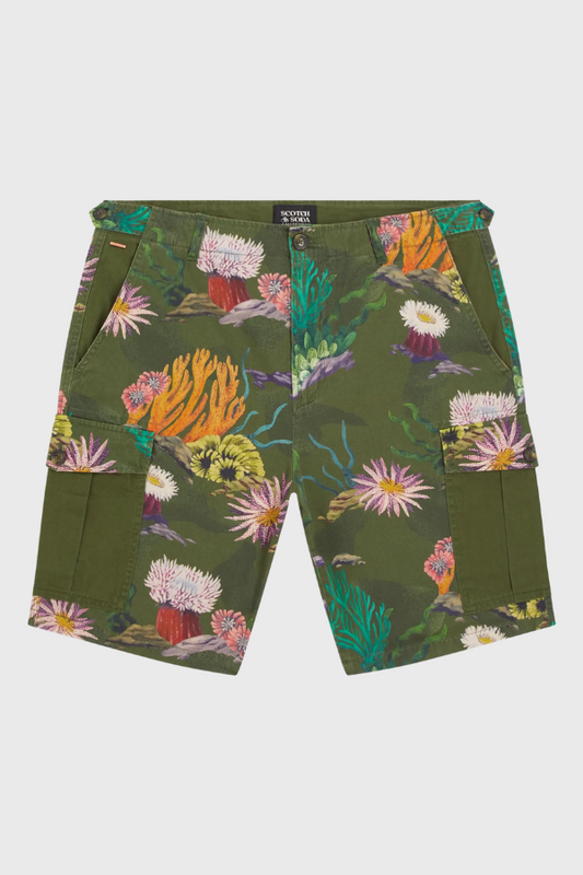 Scotch & Soda Relaxed-Fit Printed Cargo Shorts 175752