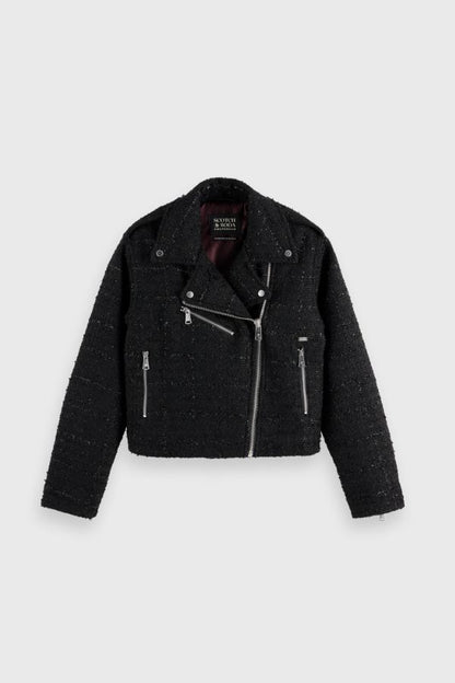 Scotch & Soda Boucle Tweed Biker Μπουφάν 178074