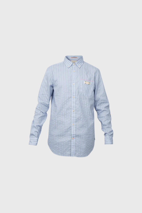 Scotch & Soda Regular Fit Striped Shirt With Sleeve Adjustment 171619