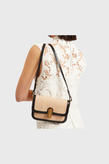 Ted Baker Twist Lock Detail Small Raffia Crossbody S284043-WXB-KKASSIE