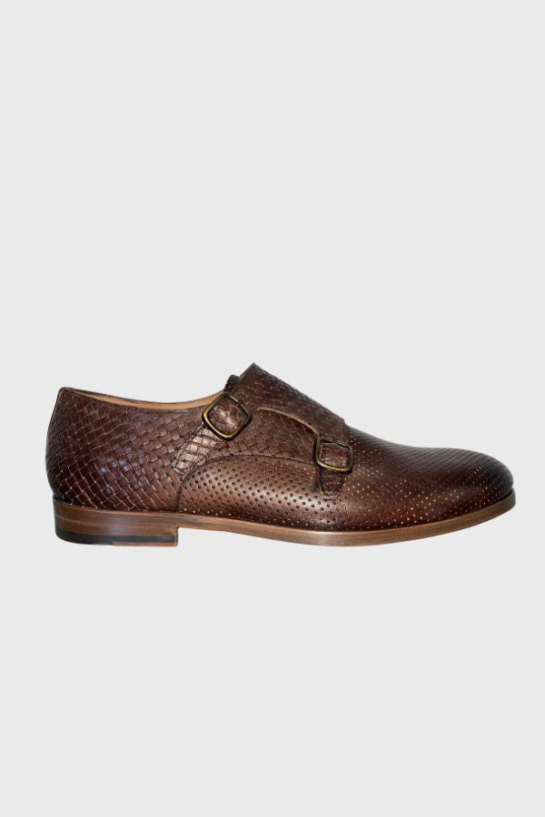 Perla moda LEATHER SHOES WITH DOUBLE BUCKLES