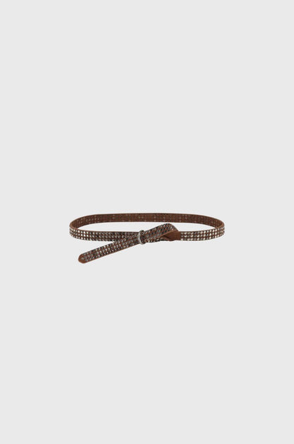 The Kaia Megan Belt Cognac Snow Gold