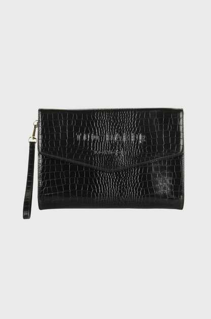 Ted Baker Crocey Croc Detail Debossed Envelope Pouch 253578