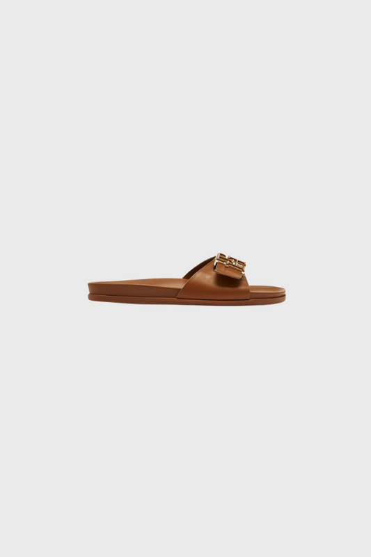 Tommy Hilfiger Th Hardware Leather Flat Sandal FW0FW07940