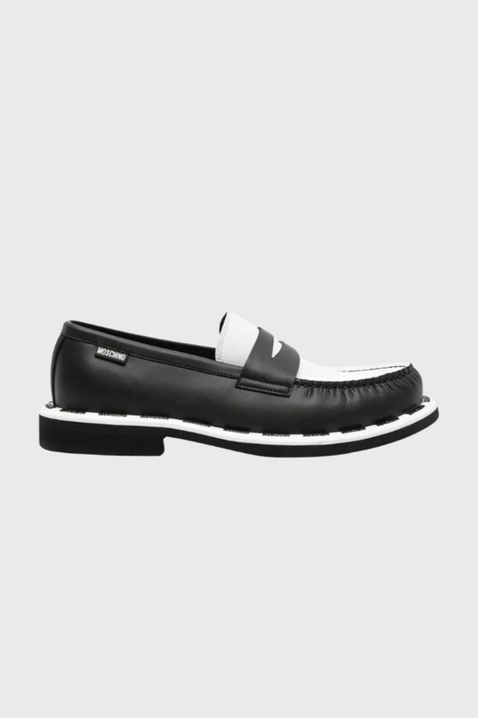 Moschino Two-Tone Leather Loafers MB10603G1IG3C