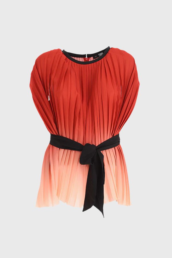 Karl Lagerfeld Pleated Ombre Top 231W1617