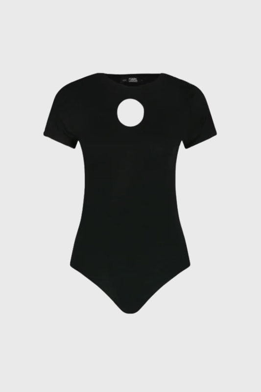 Karl Lagerfeld Cut Out Logo Jersey Body Κορμάκι 231W1703