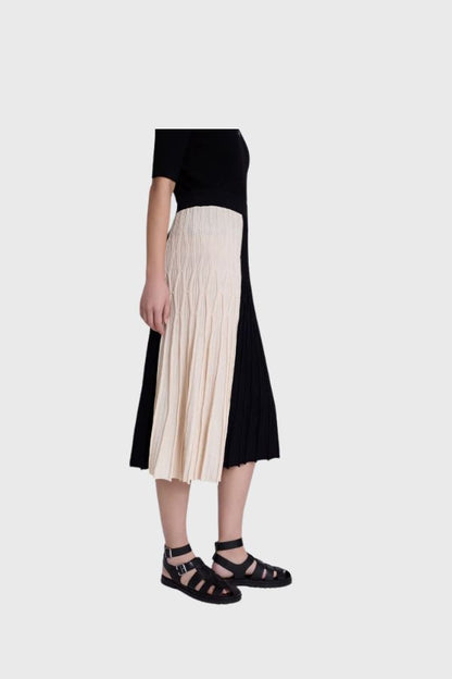 Skatie Two-Colour Knitted Skirt S59F03