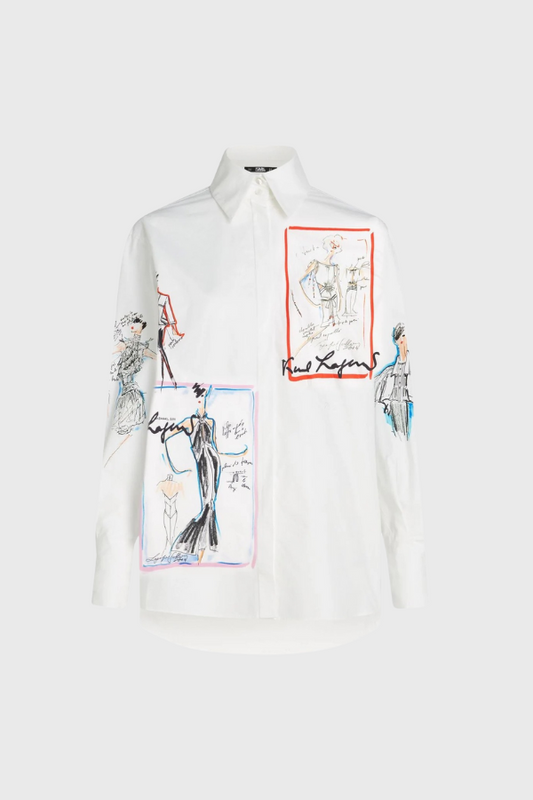 Karl Lagerfeld Archive Print Shirt 245W1610