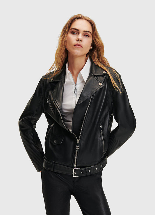 Karl Lagerfeld Leather Jacket 235W1901