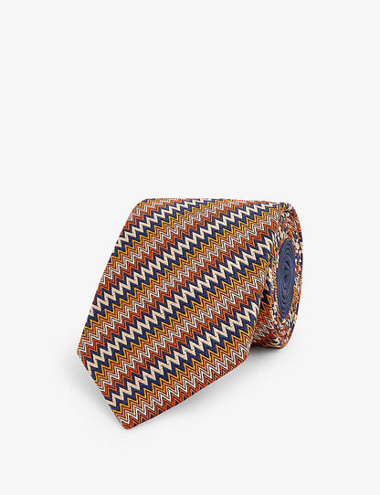 Missoni Zigzag pattern μεταξωτή γραβάτα
