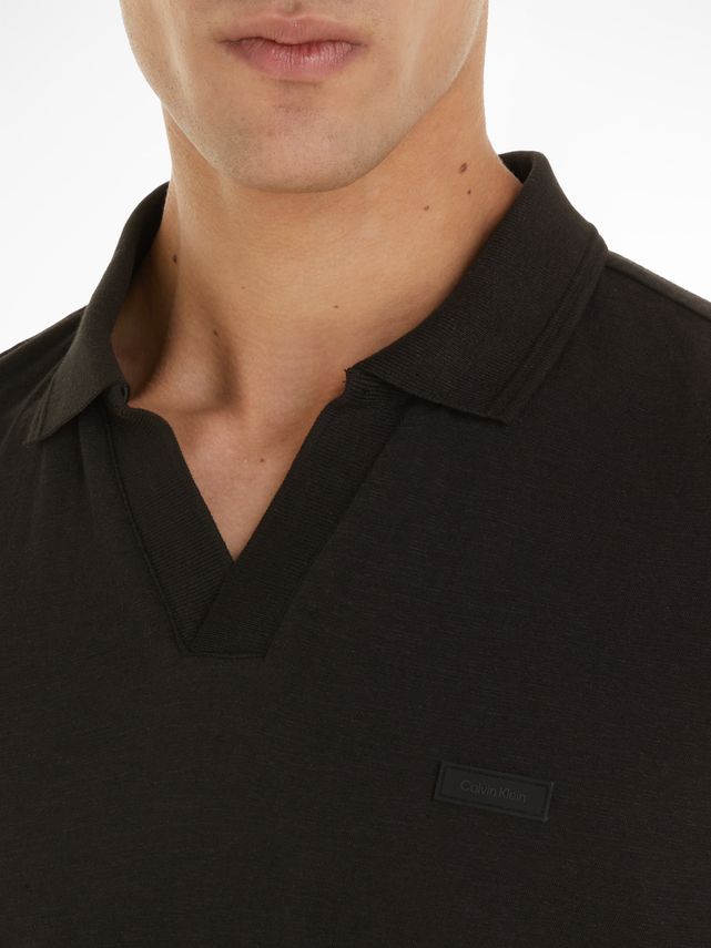 Calvin Klein Coton Linen Open Collar Polo T-Shirt K10K111335